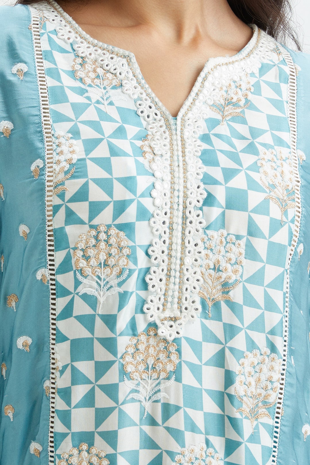 Derby Teal Kurta