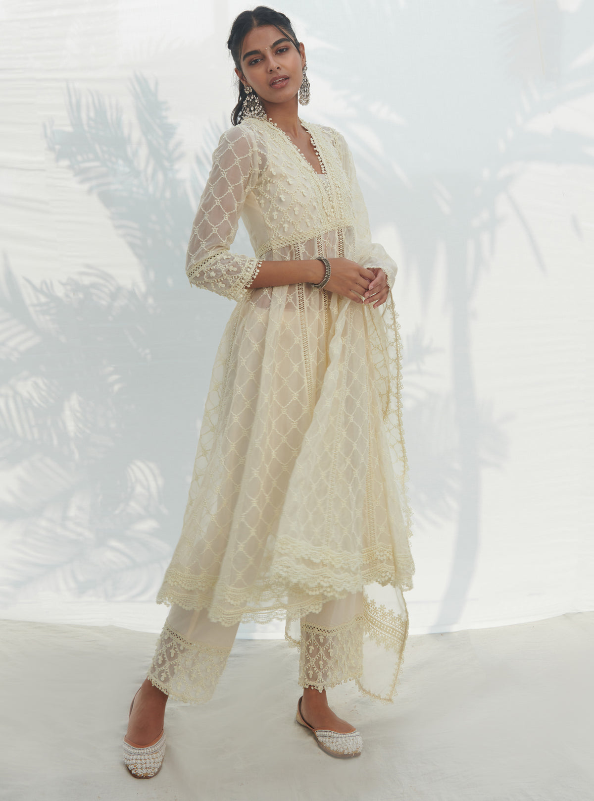 Mulmul Organza Betora Lime Dupatta