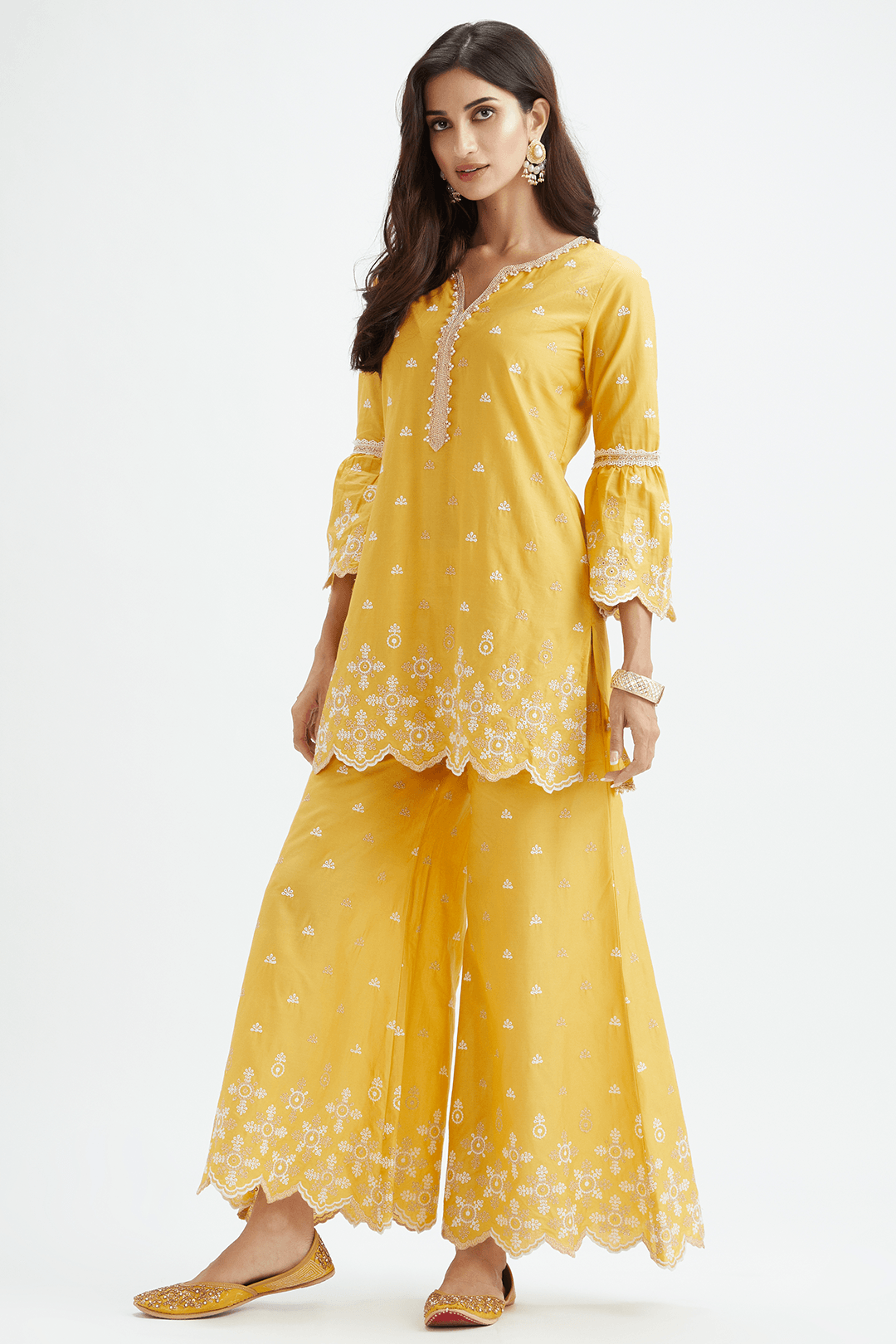 Dove Mustard Kurta