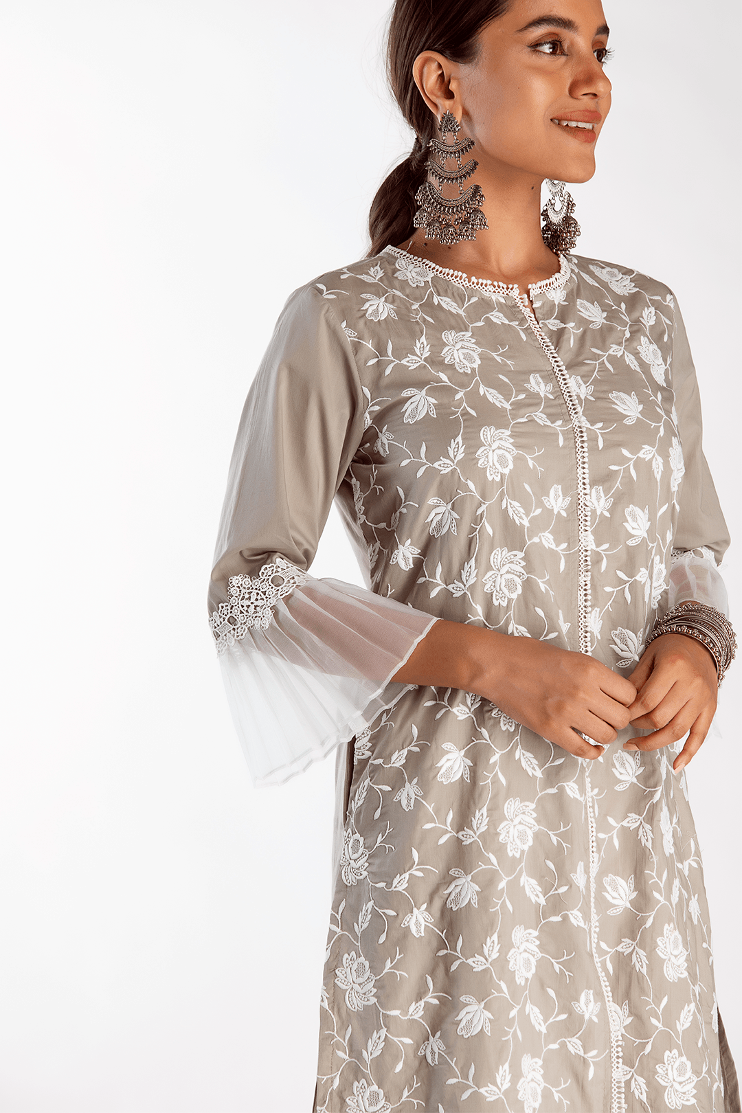 Mulmul Cotton Dusk Grey Kurta