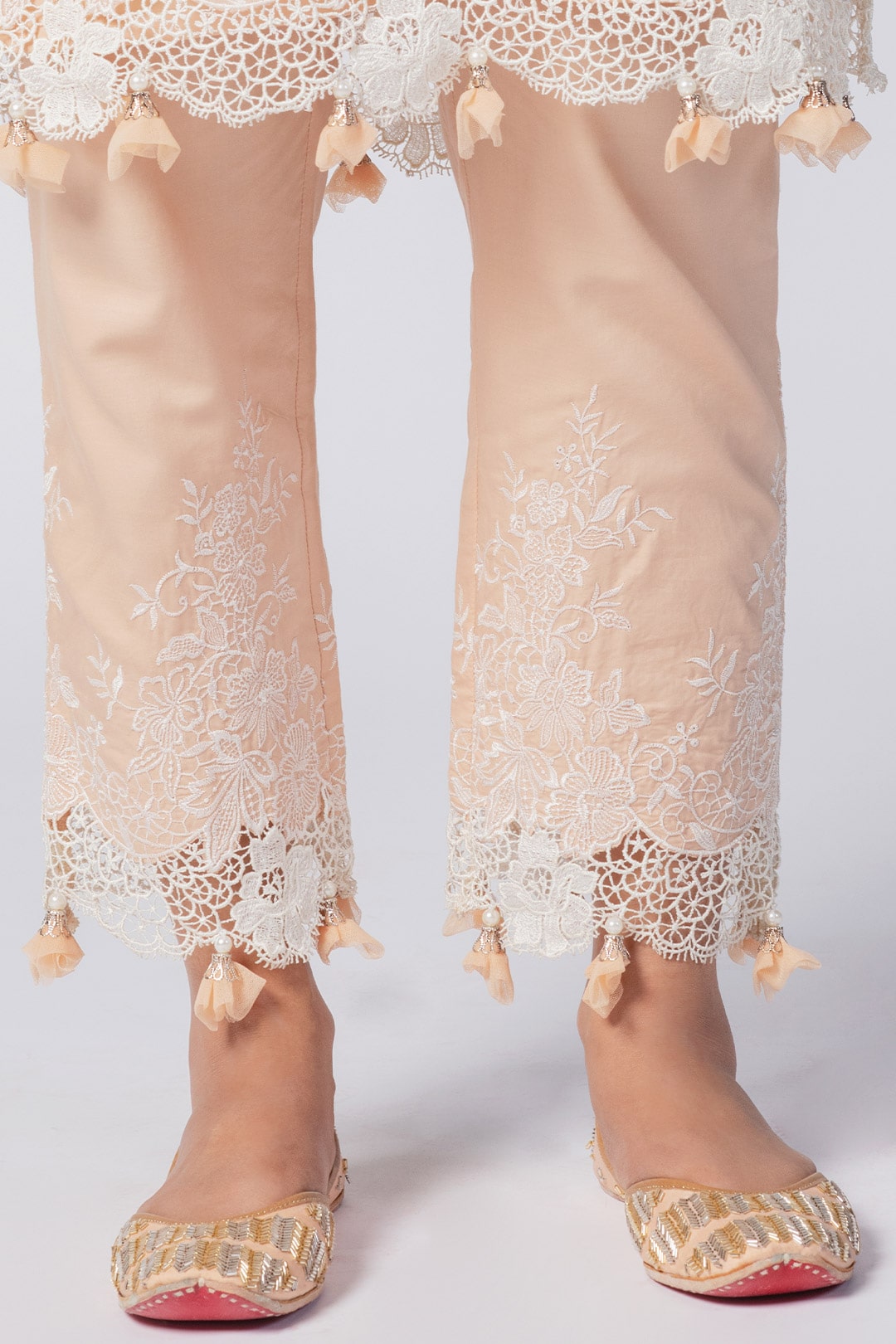 Mulmul Organza Eden Beige Pant