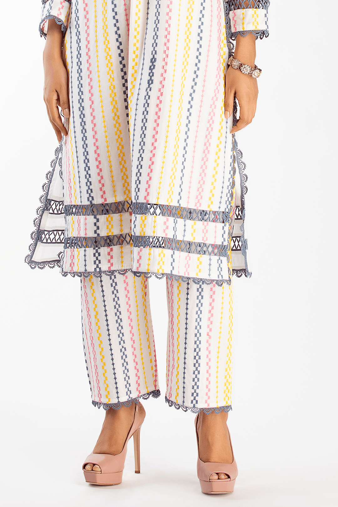 Mulmul Cotton Eva White Pant