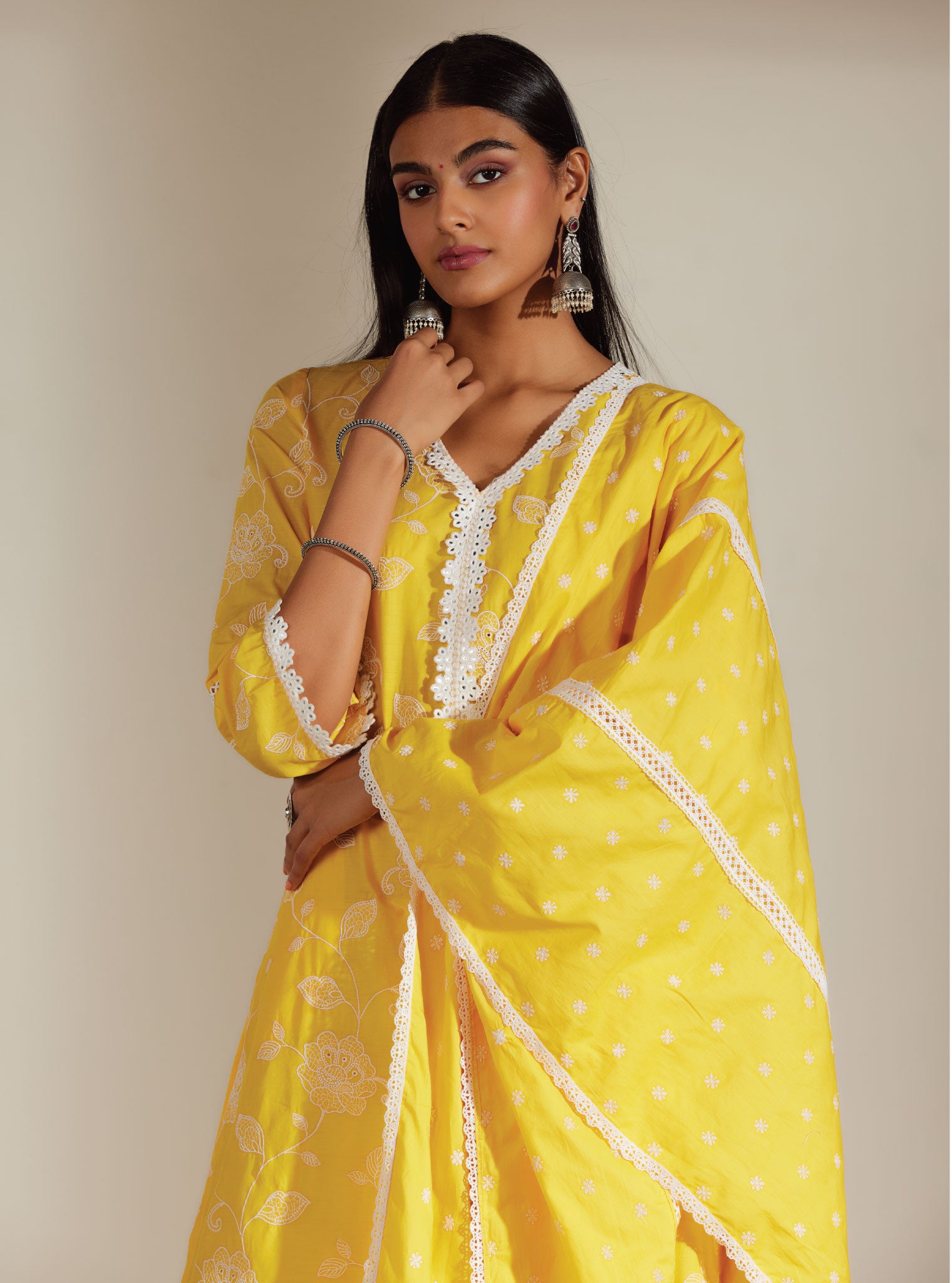 Mulmul Cotton Delia Mango Dupatta