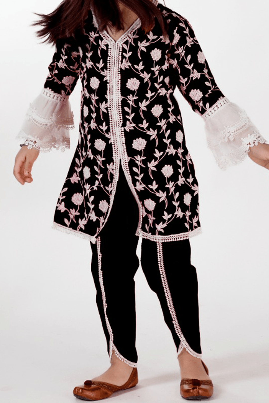 Feliz Cotton Black Dhoti Set