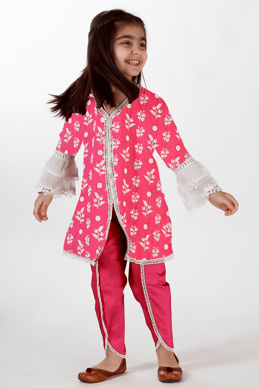 Feliz Cotton Fuchsia Dhoti Set