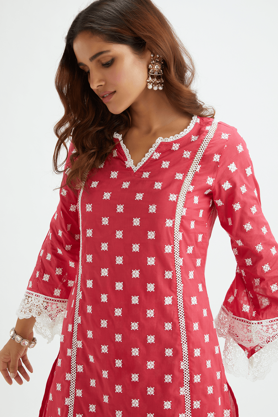 Finch Red Kurta