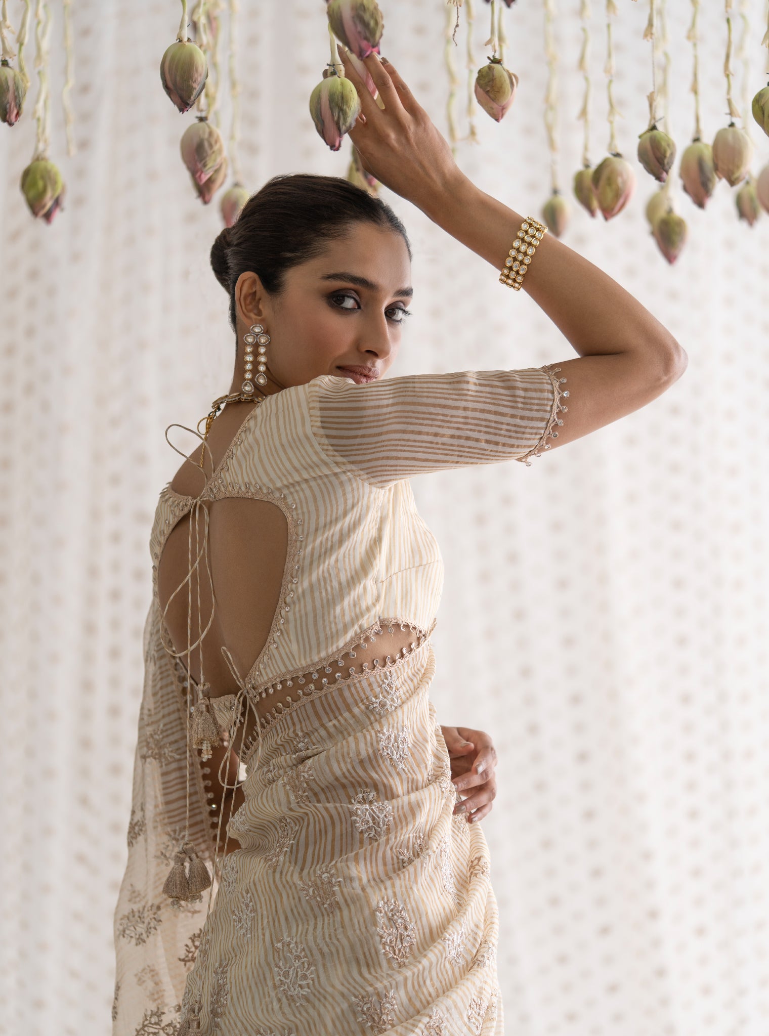 Gulbahar Banarsi Off White Saree