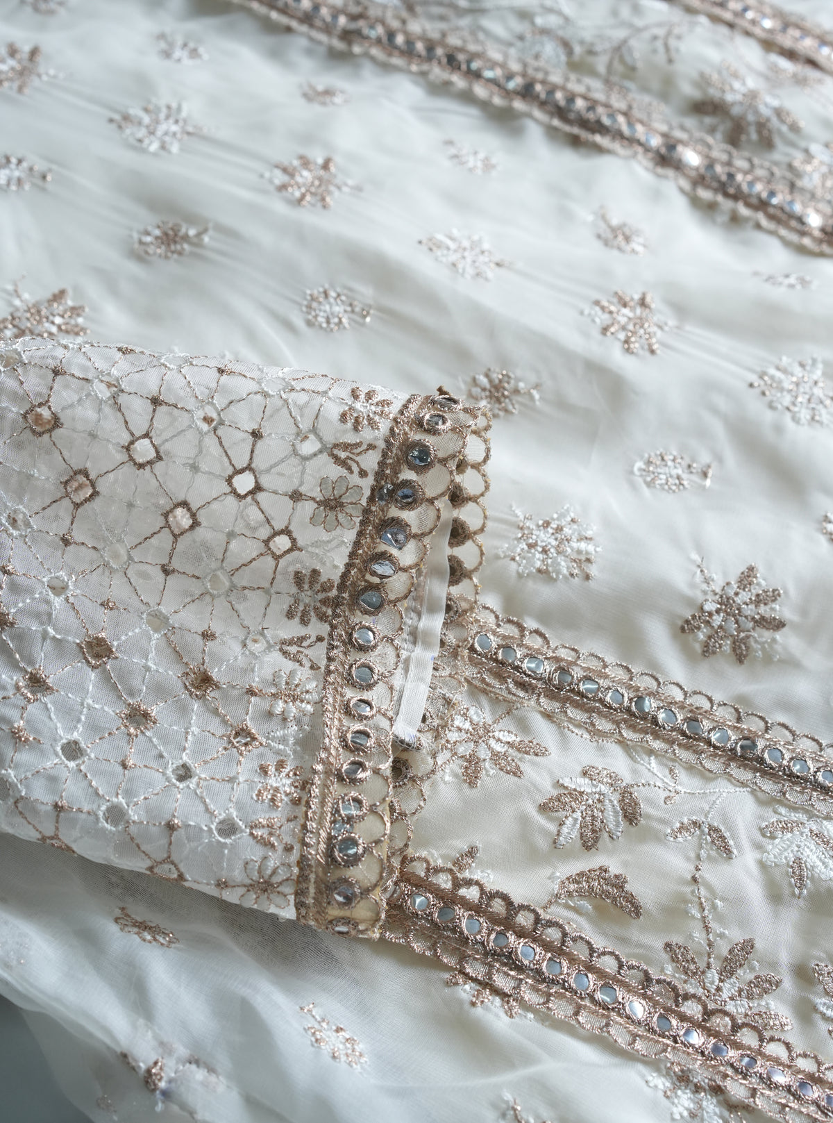 Mulmul Lurex Organza Rang Off White Dupatta main image 1