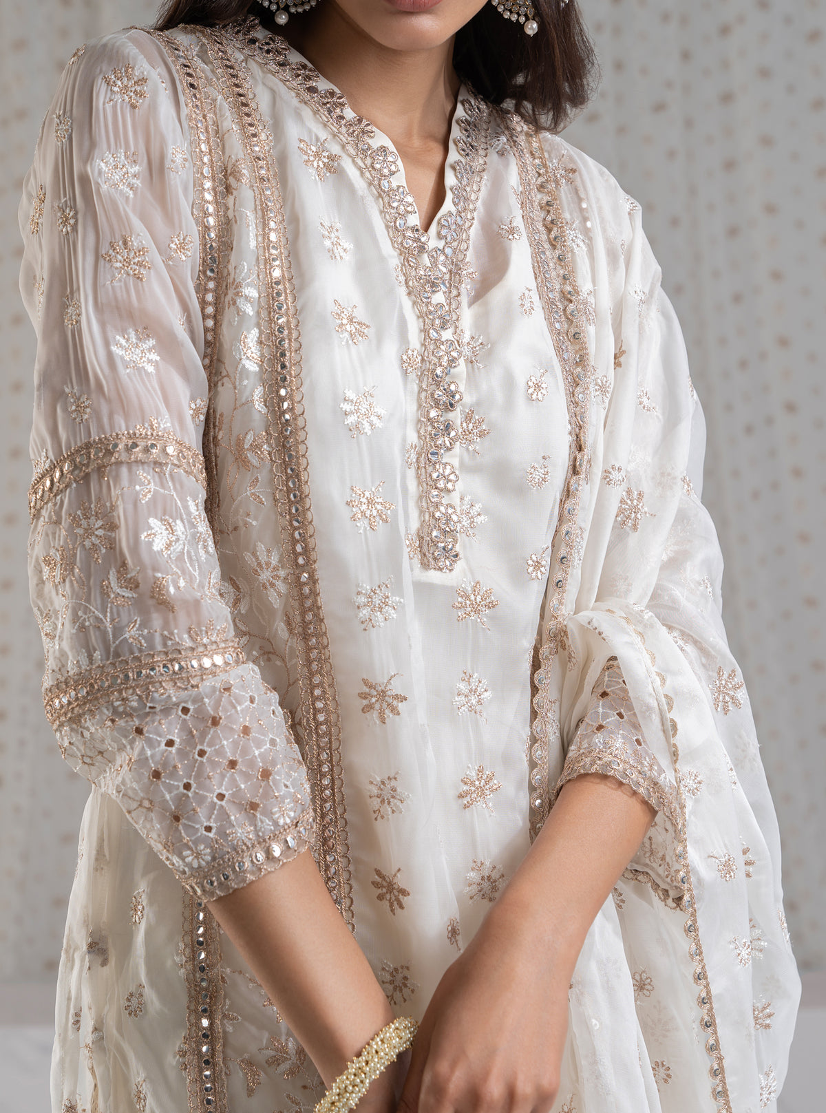 Ilahi Organza Green Kurta Set