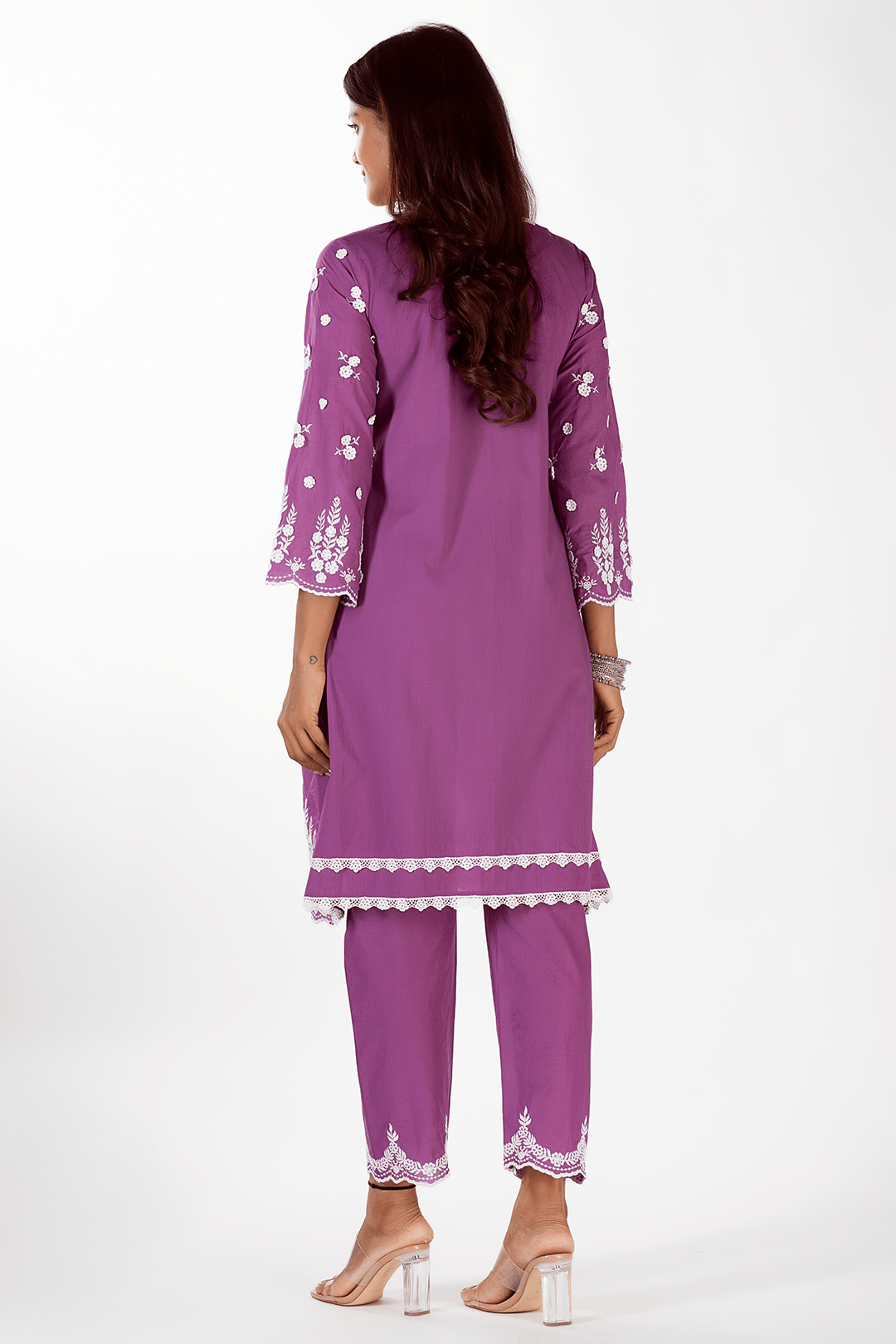 Mulmul Cotton Jade Purple Kurta