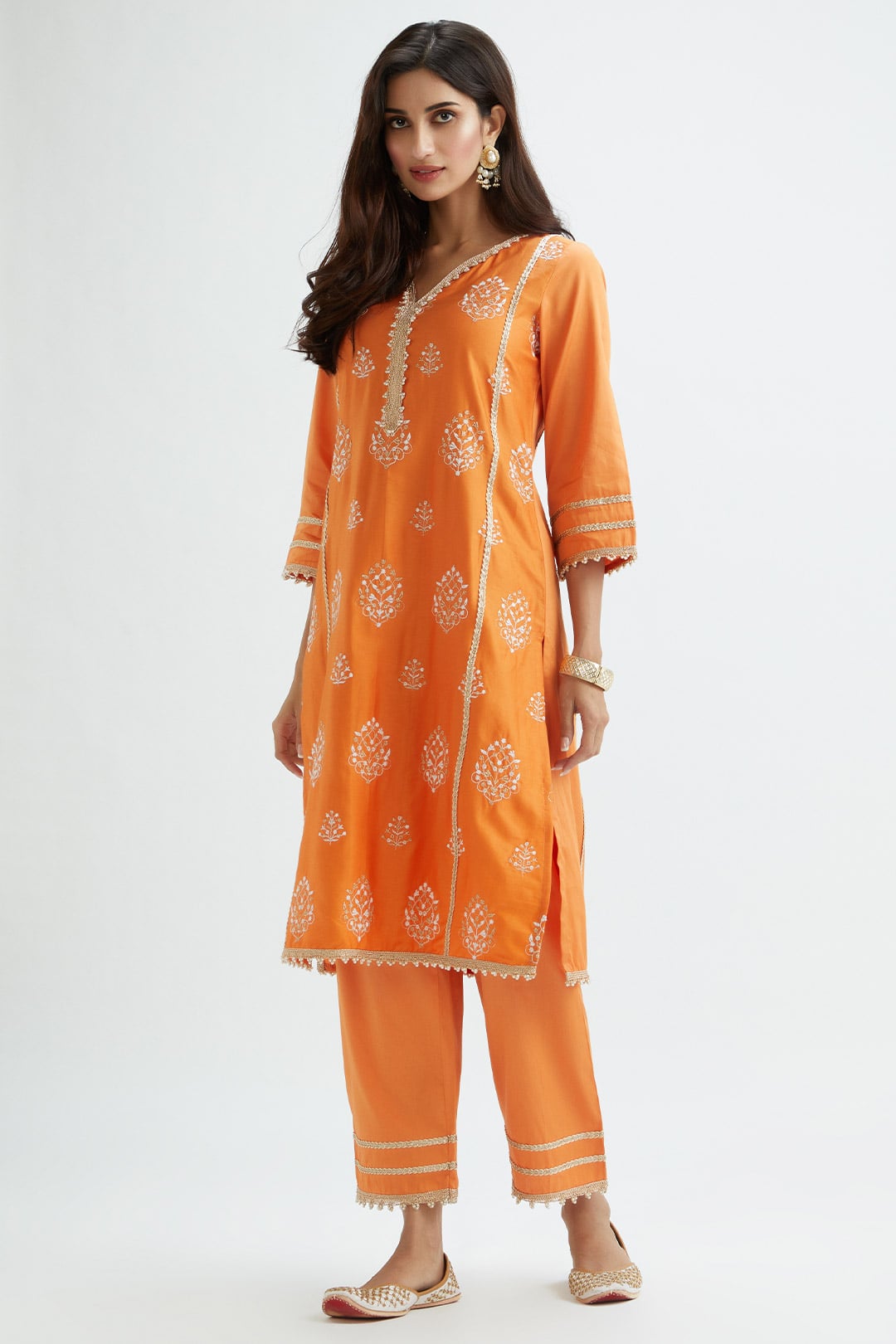 Jane Orange Kurta