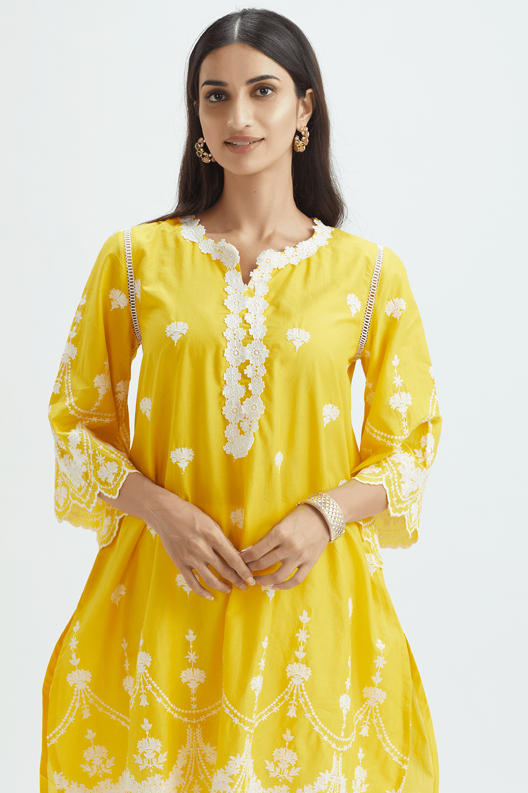 Mulmul Cotton JULIA KURTA With UMBRELLA FRILL PANT