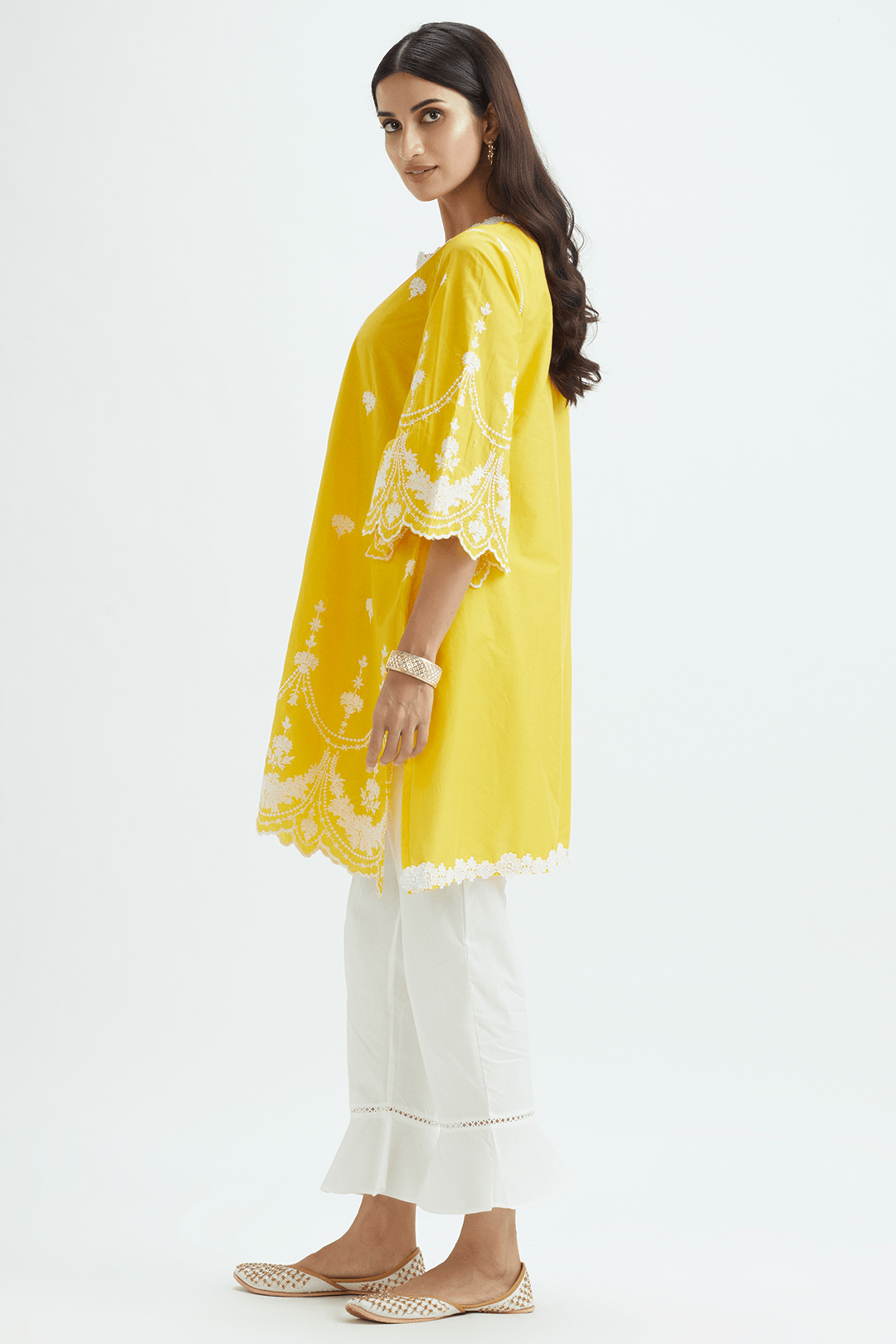 Mulmul Cotton JULIA KURTA With UMBRELLA FRILL PANT