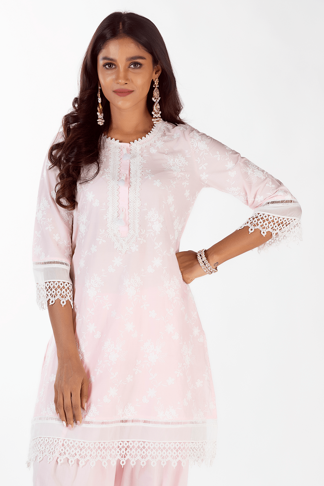 Mulmul Supima Cotton Kai Pink Kurta