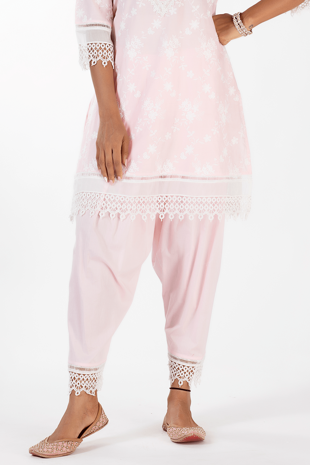 Mulmul Cotton Kai Pink Salwar