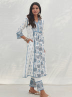 Kalina Supima Cotton Green Kurta Set