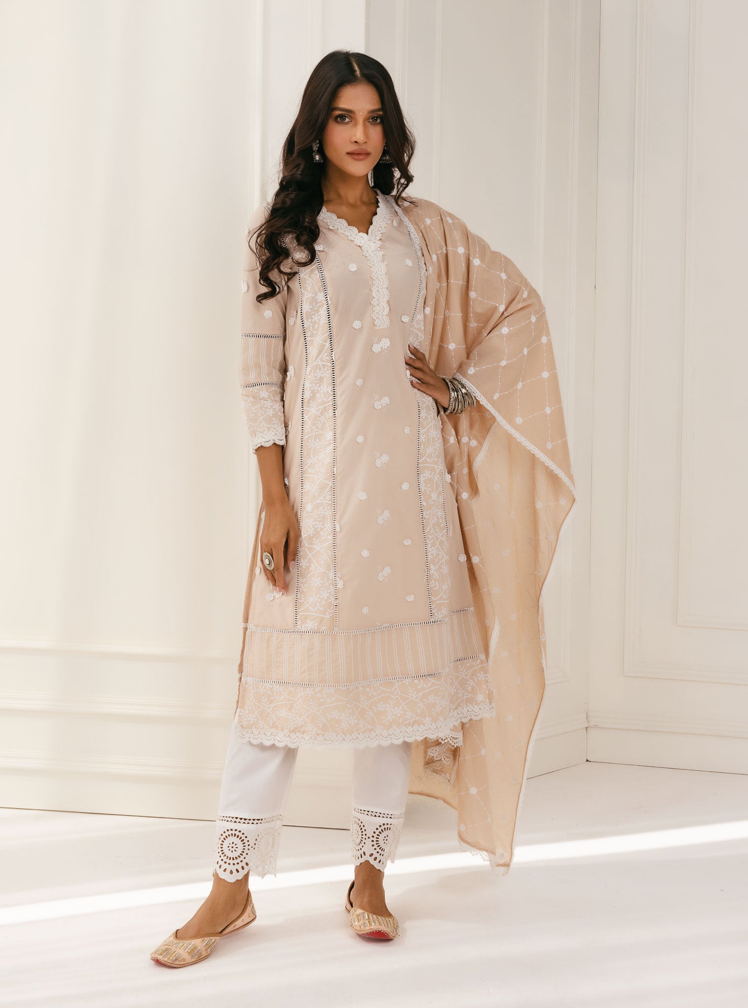 Mulmul Tapi Beige Dupatta