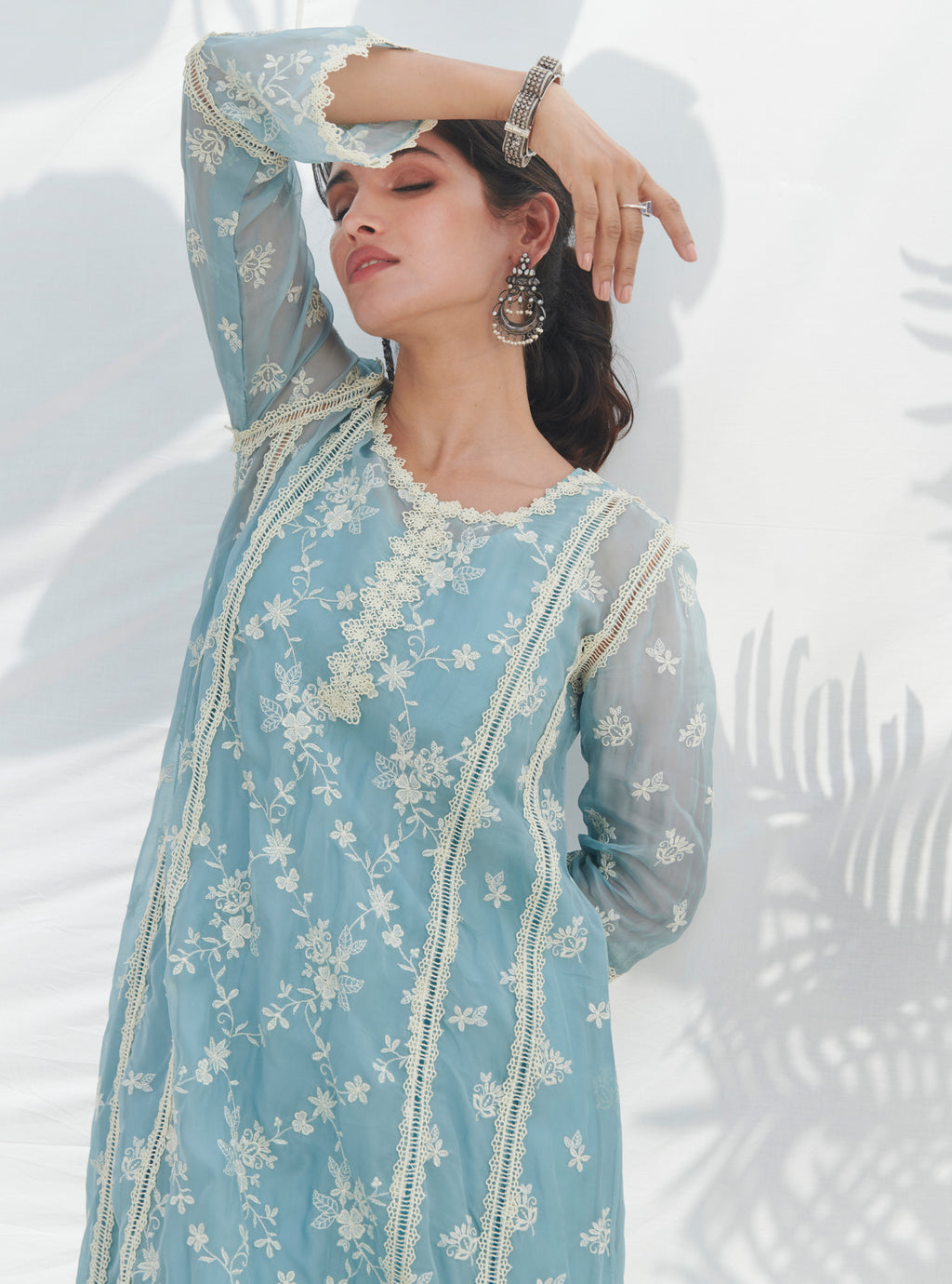 Blue - Zoohi Plain Merino Woolen Kurta