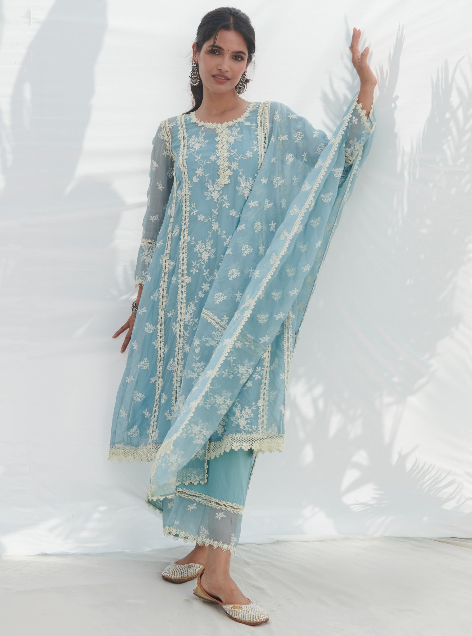 Mulmul Cotton Canca Blue Dupatta