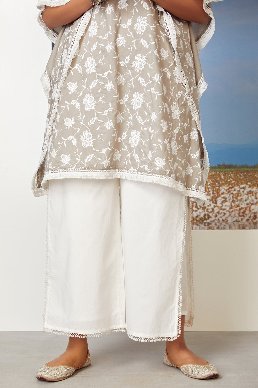 Mulmul Cotton Flap Pyajama White