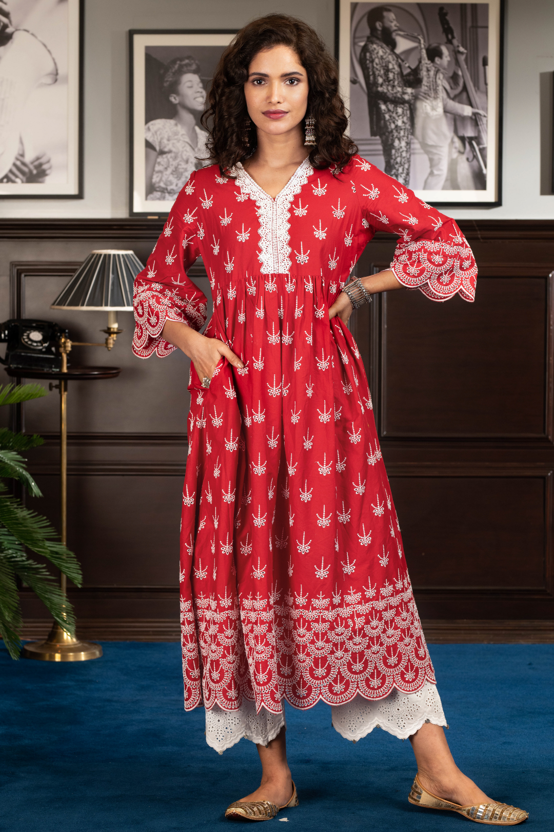 Mulmul Cotton LIARIA KURTA With OPHELIA PALAZZO