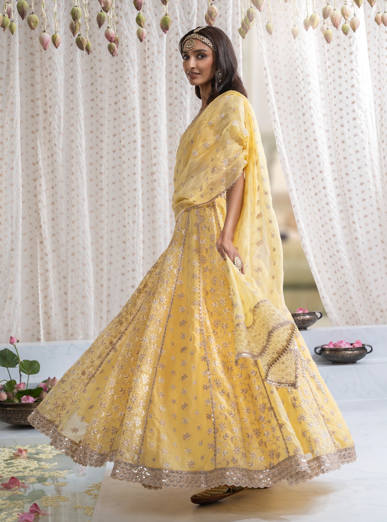 Mulmul Organza Rutland Yellow Dupatta