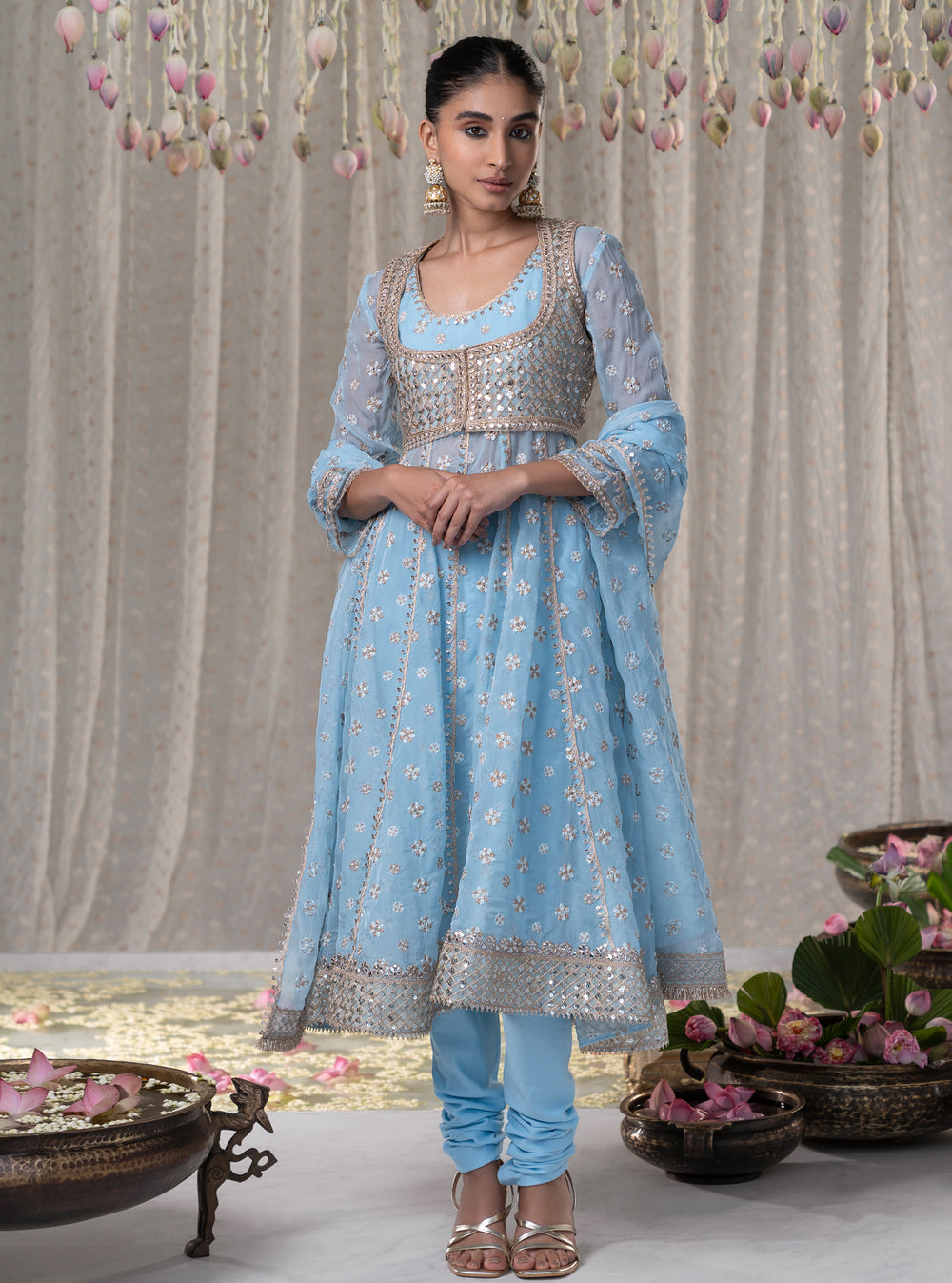 Mulmul Organza Kahani Blue Dupatta