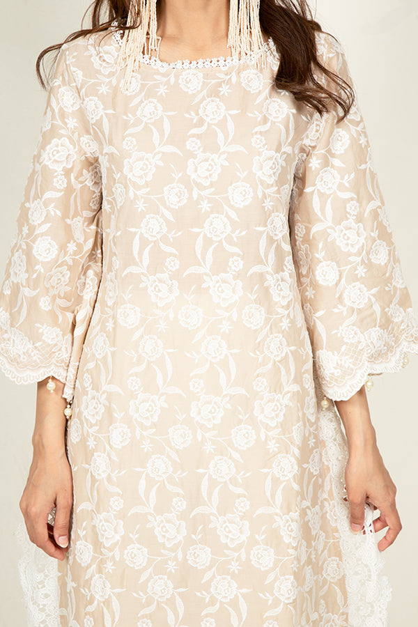 Rosebud Kurta Beige