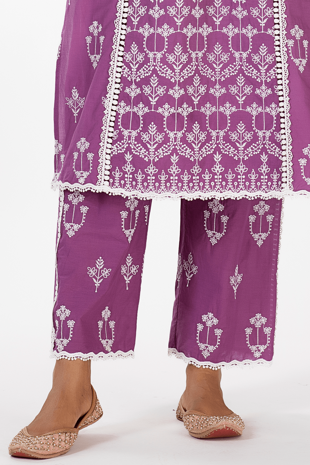 Mulmul Cotton Mae Purple Pyajama