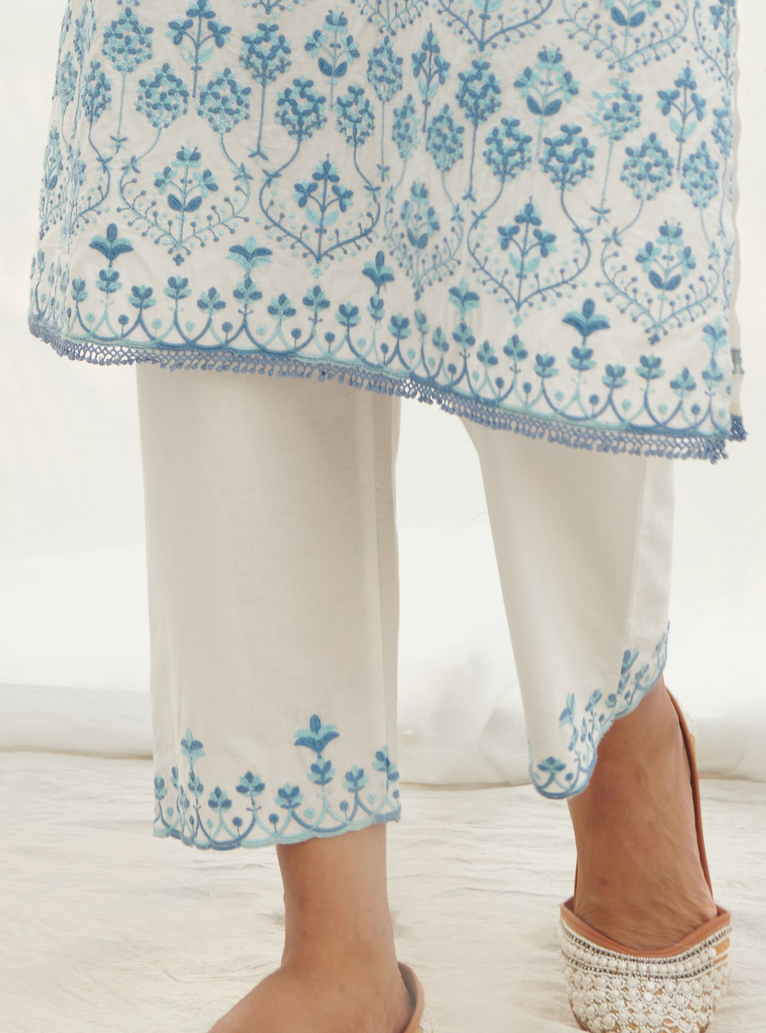 Mulmul Cotton Miramar White Pant