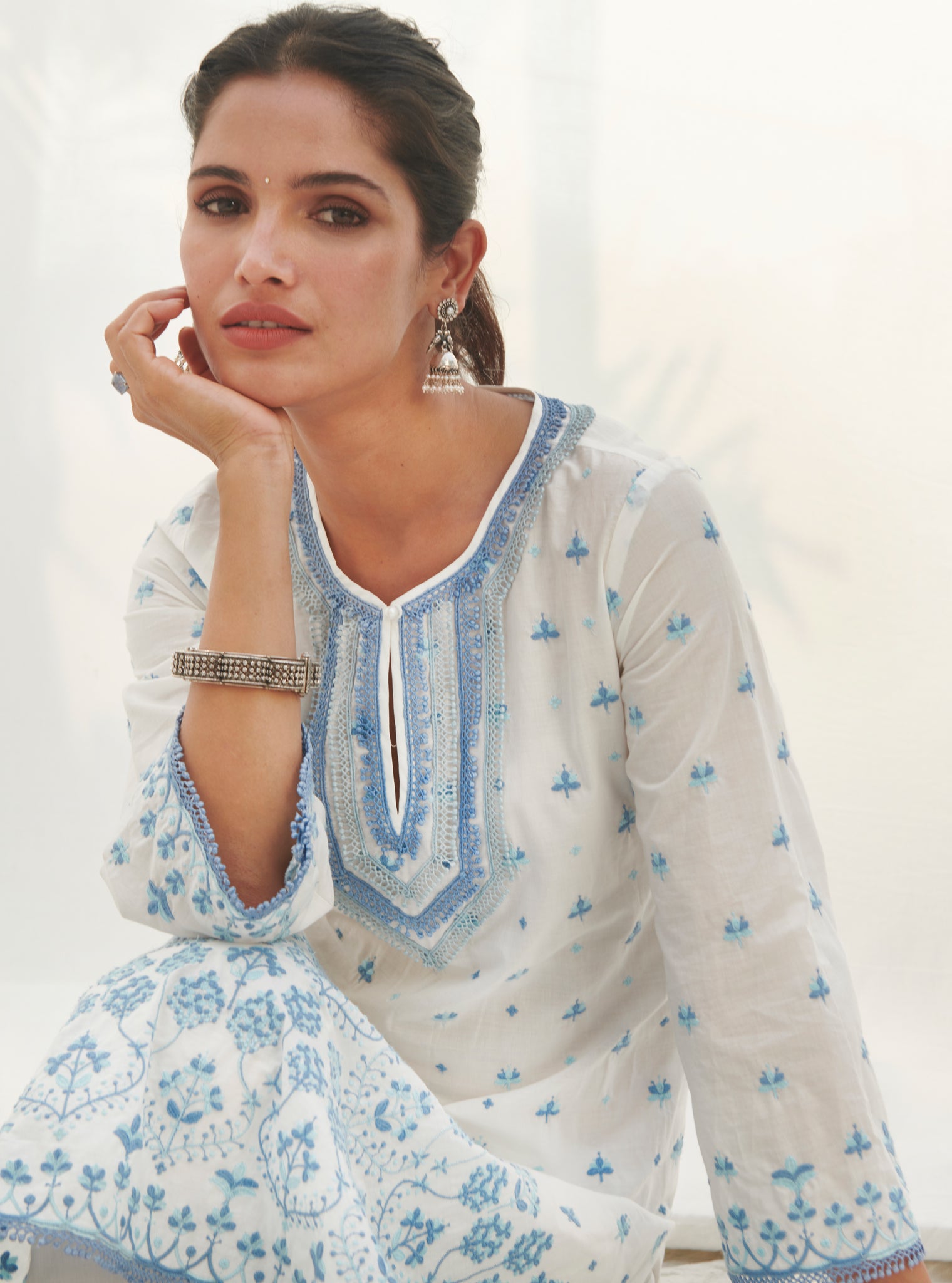 Mulmul Cotton Miramar White kurta