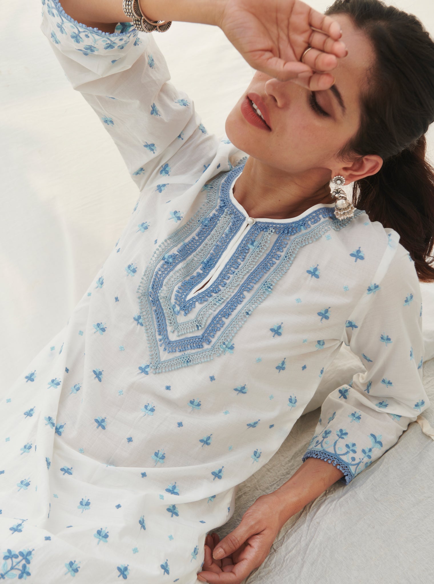 Mulmul Cotton Miramar White kurta