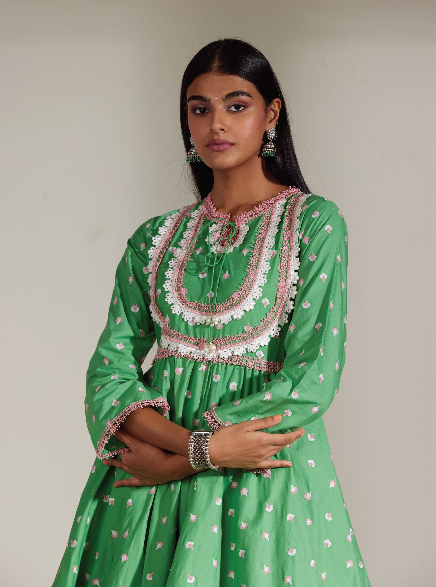 Mulmul Cotton Nadine Anarkali Kurta