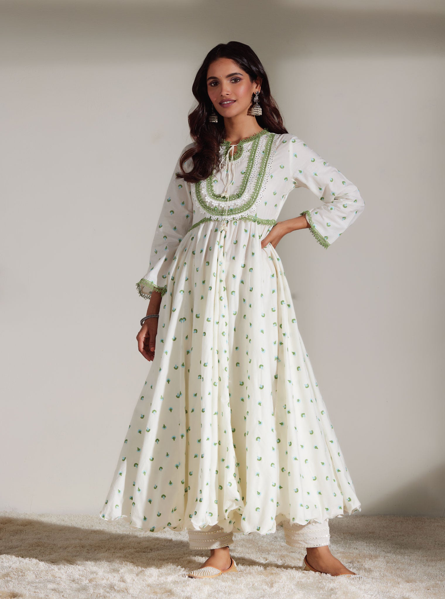 Mulmul Cotton Cyane White Dupatta