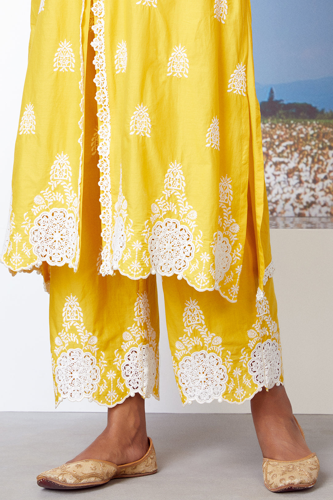 Mulmul Cotton Oracle Mango Kurta With Oracle Mango Palazzo