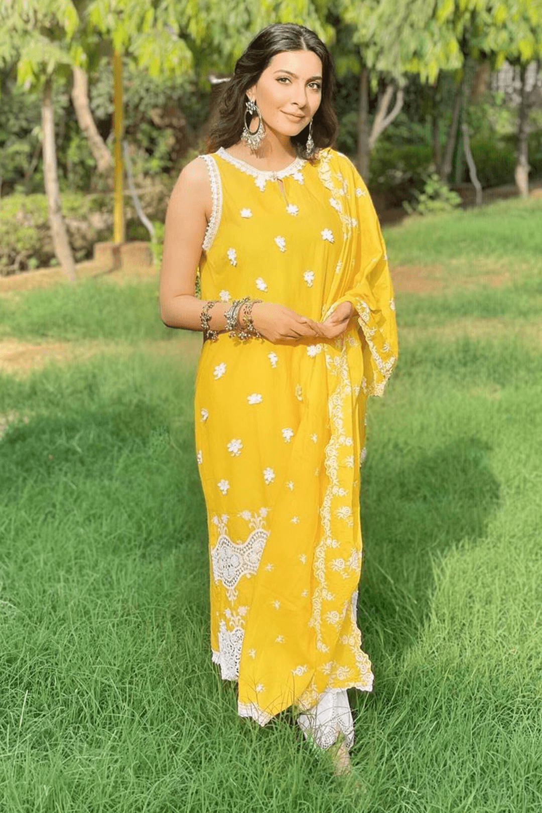 Mulmul Cotton Paradise Mango Kurta