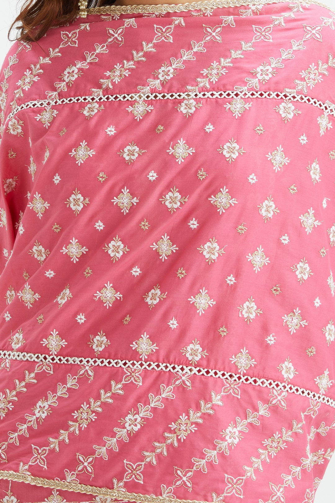 Mulmul Cotton Pelican Pink Kurta With Pelican Pink Pyajama