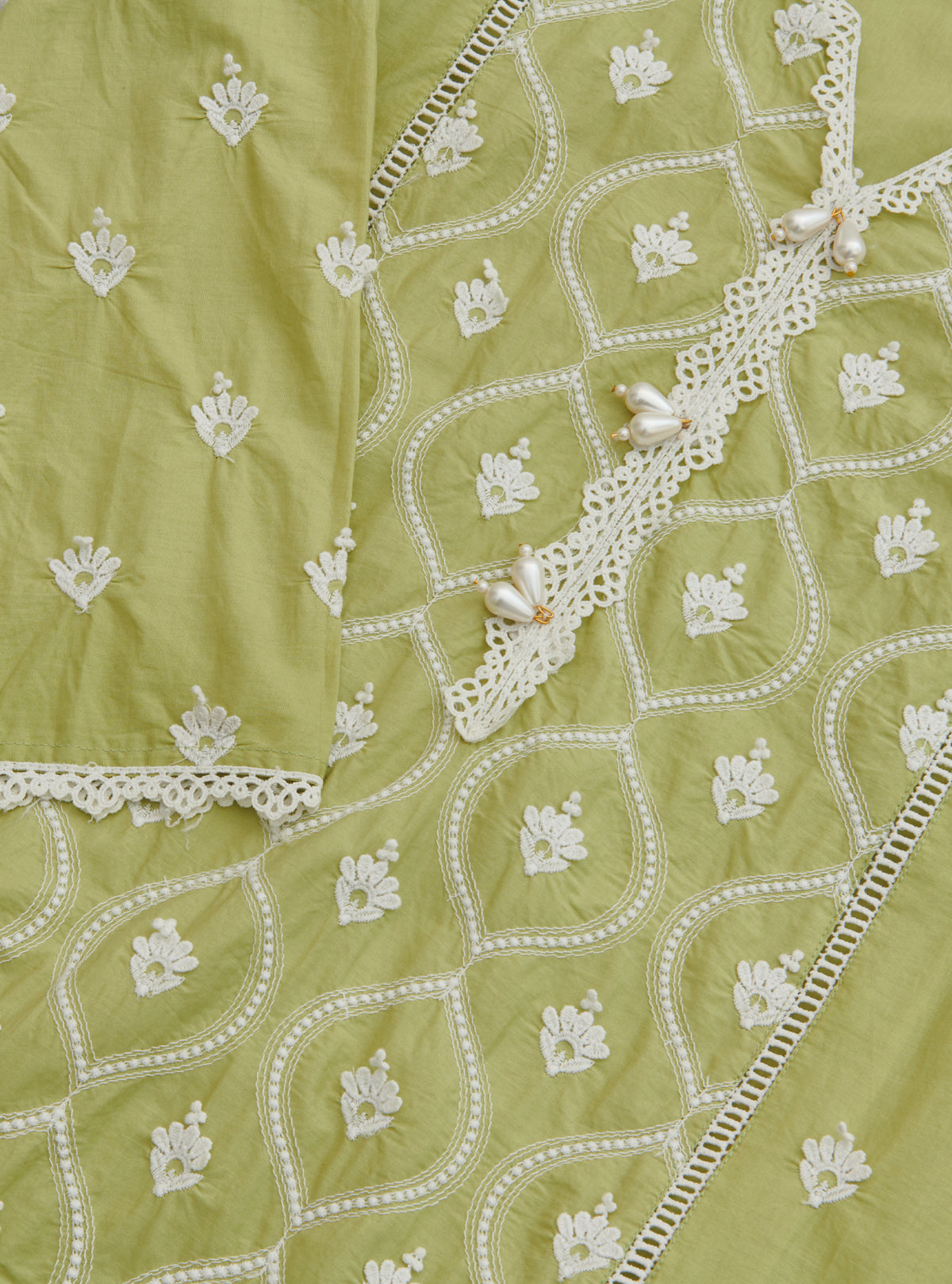Mulmul Organza Rivona White Dupatta main image 1