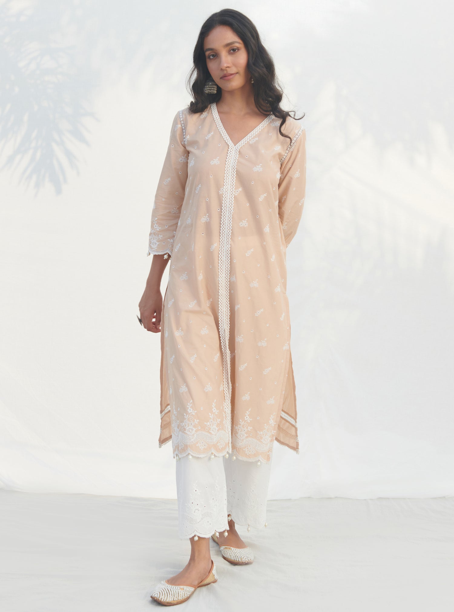 Mulmul Supima Cotton Phey White Palazzo