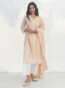 Mulmul Supima Cotton Mirror Gota White Pant main image 0
