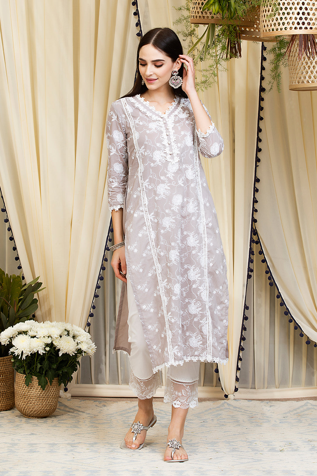 Mulmul Supima Cotton Rosetta Kurta