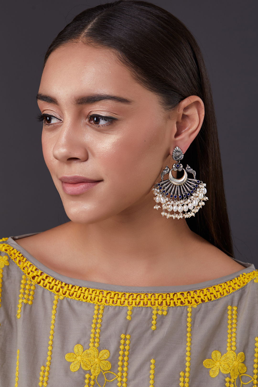 Pure Silver Mihika Kyanite Danglers