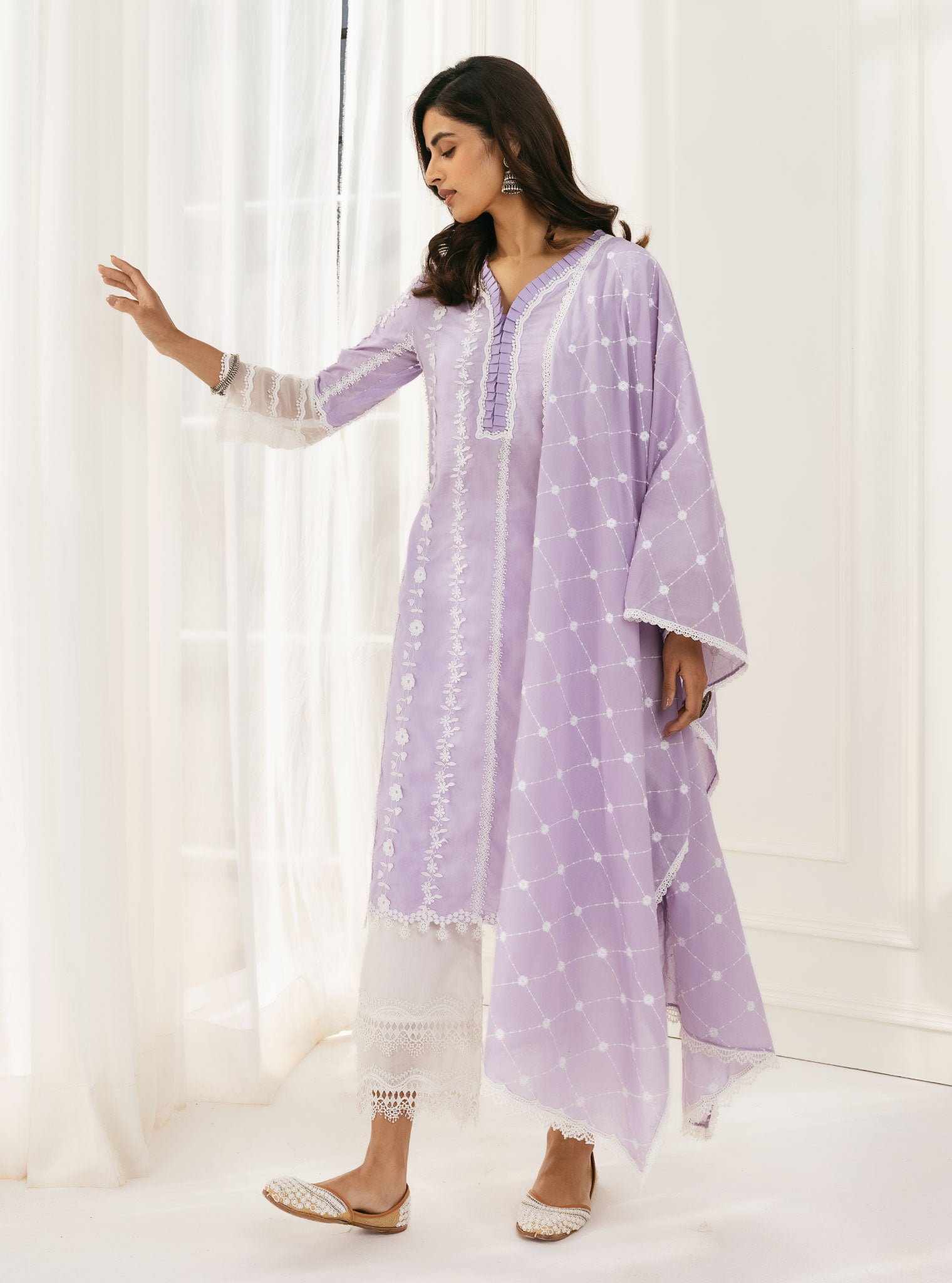 Mulmul Tapi Lilac Dupatta