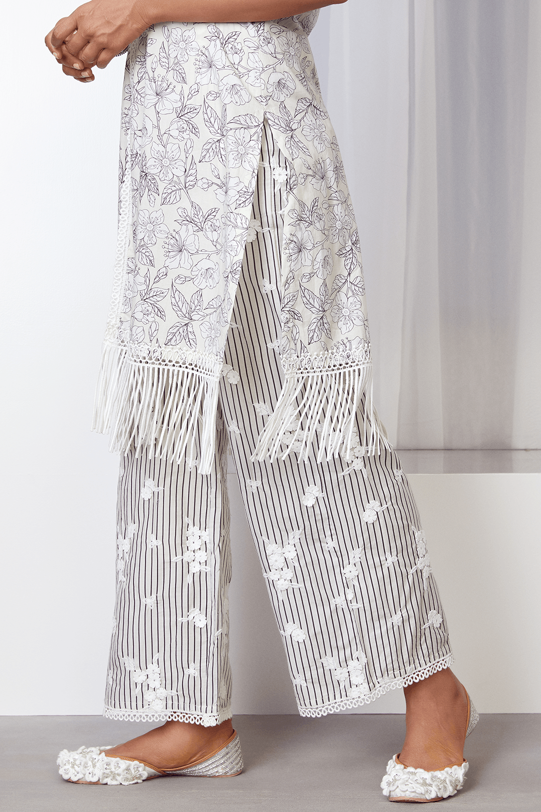 Mulmul Cotton Salone Light Blue Palazzo