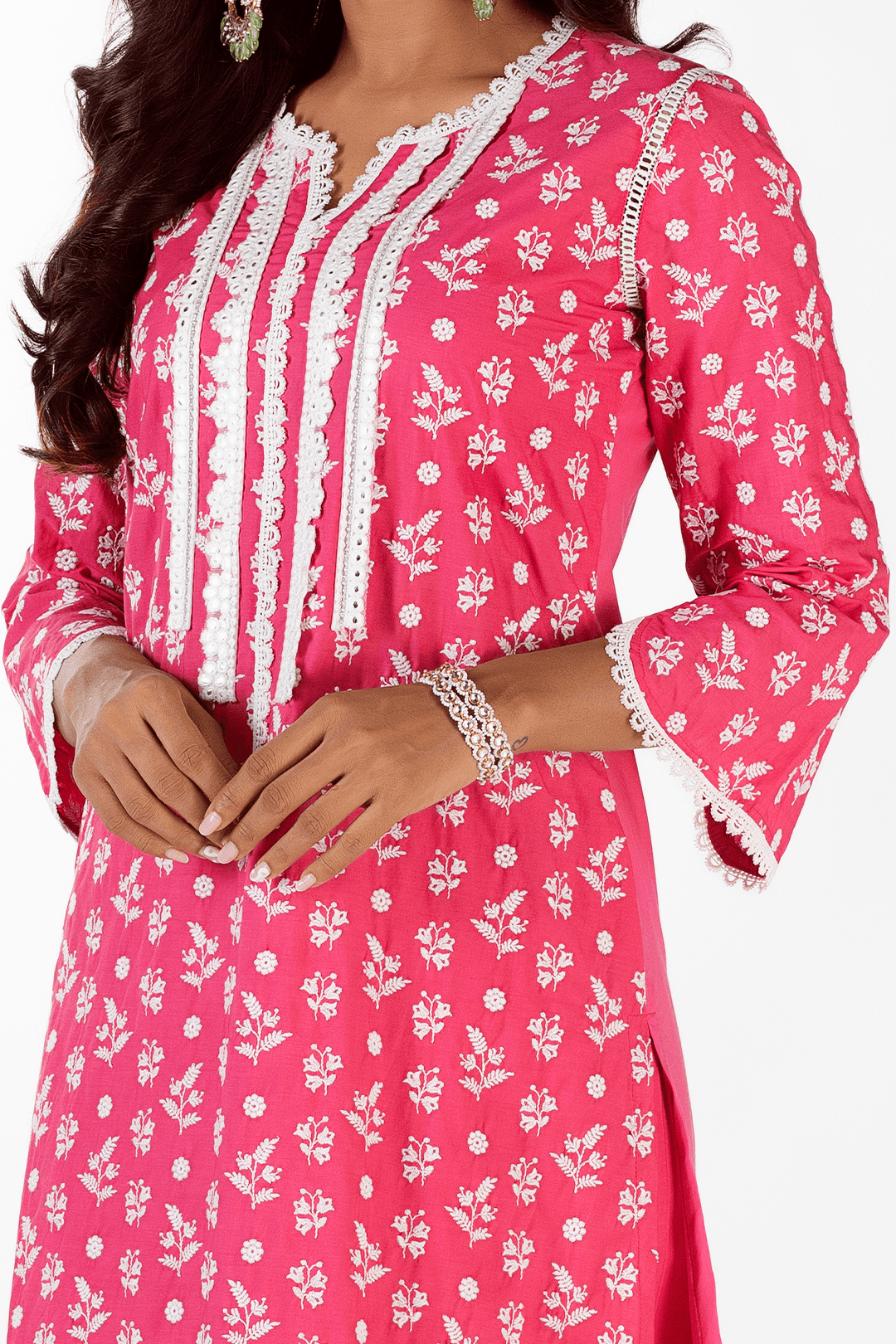 Mulmul Supima Cotton Sierra Fuchsia Kurta