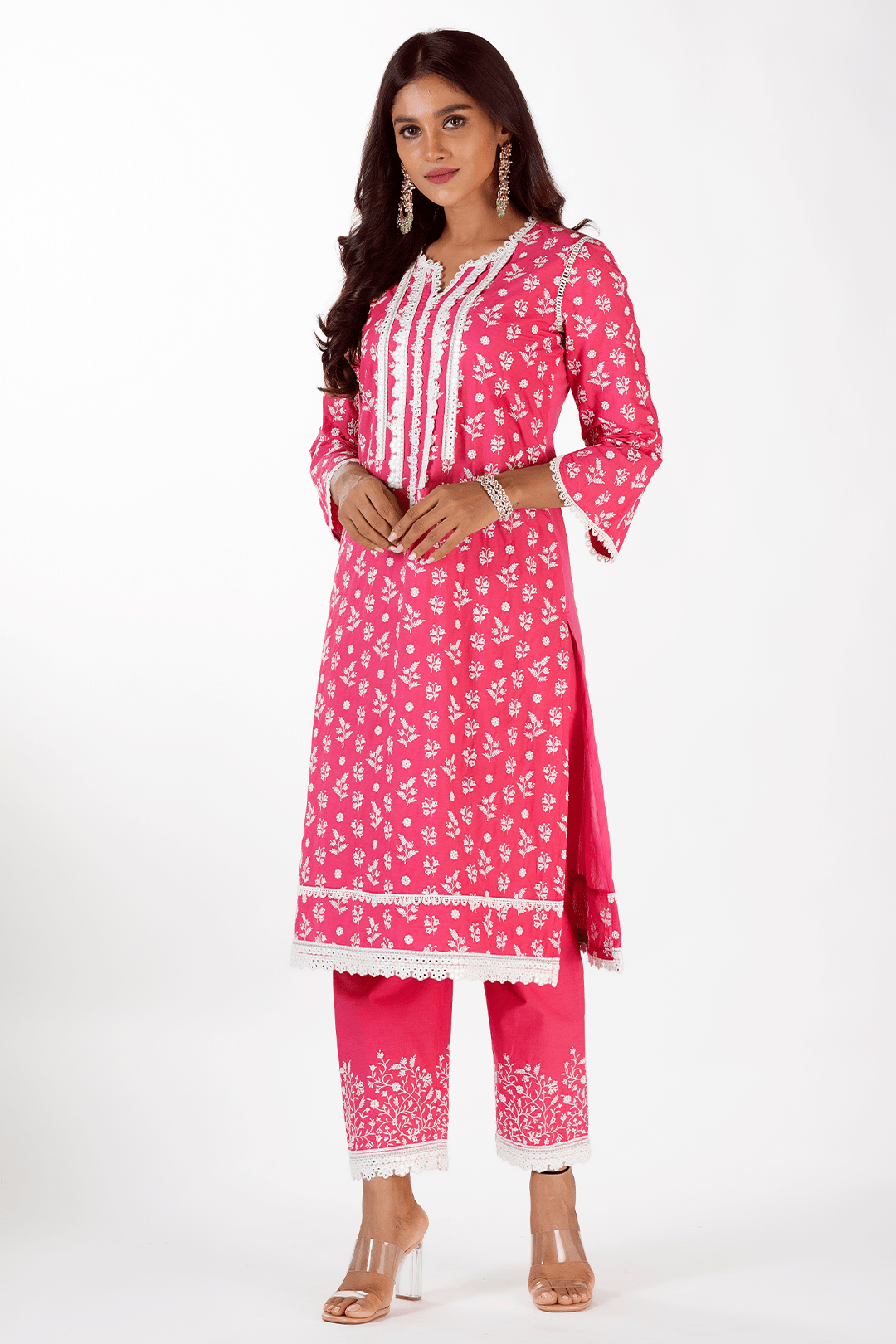 Mulmul Supima Cotton Sierra Fuchsia Kurta