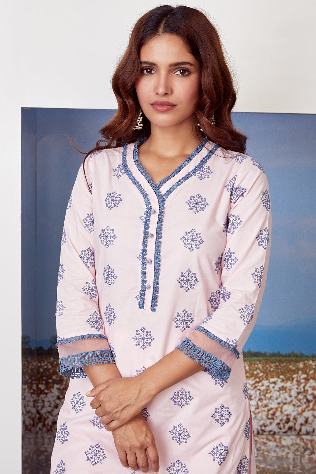 Mulmul Cotton Snow Flake Kurta