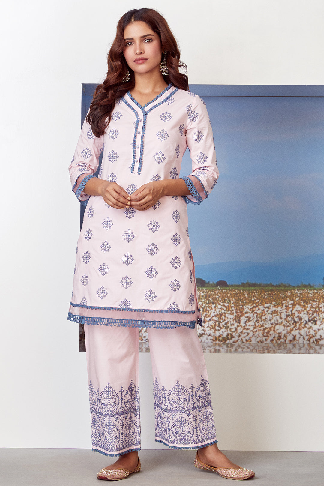 Mulmul Cotton Snow Flake Kurta