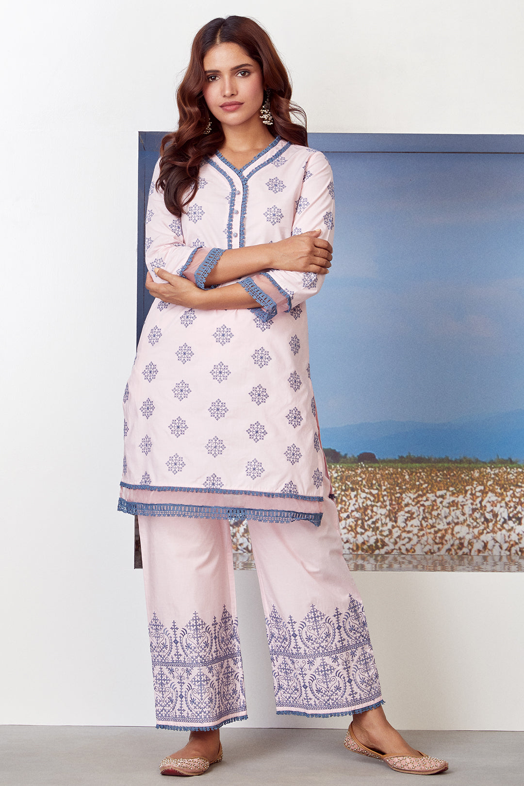 Mulmul Cotton Snow Flake Kurta