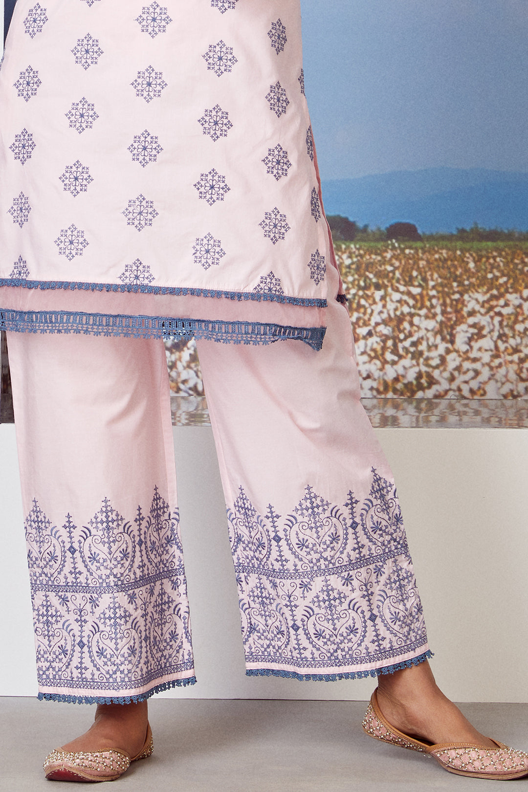 Mulmul Cotton Snow Flake Palazzo